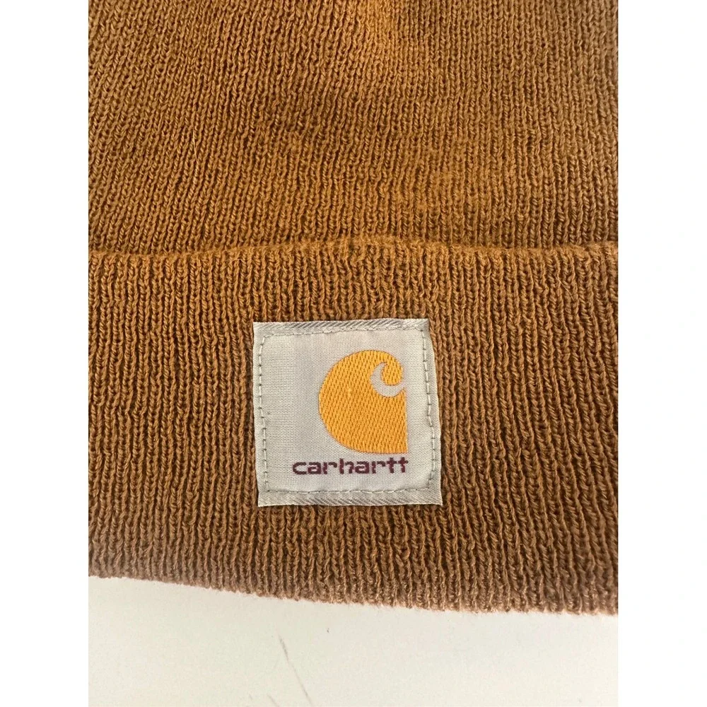 Carhartt Unisex Brown Ribbed Knit Cuffed Beanie One Size